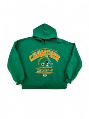 Edikted Oversized Green Champion Eagle Graphic Hoodie Size XS/S